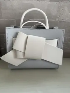 バイカラーリボンミドルバッグ