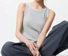 UNIQLO リブブラトップ グレー Mサイズ