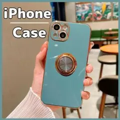 iPhone12Pro ケース バンカーリング付 鏡面 カバー【118-2】