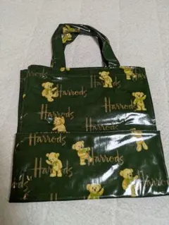 Harrods ハロッズ テディベア トートバッグ グリーンのサムネイル