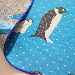 親子ペンギン雪物語 clocomi 播州織 30x30cm コットン100%