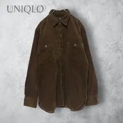 【UNIQLO ユニクロ】　コーデュロイワークシャツ　ブラウン　洗える　メンズ