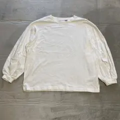 【コーエン】ホワイト 長袖 Tシャツ Mサイズ　バルーン袖　裾スリット★