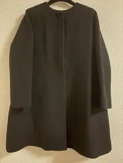 COS 黒 ノーカラージャケット Aライン 32サイズ