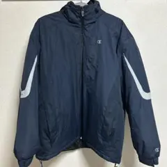 Champion ネイビー ナイロンジャケット フード付き