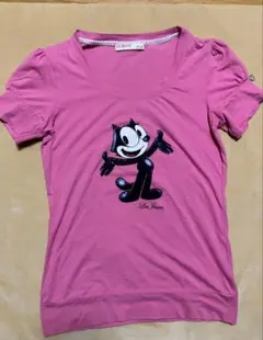 Liu Jeans フェリックス・ザ・キャット Tシャツ ピンクのサムネイル