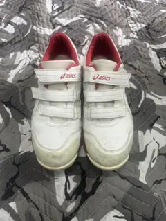 asics ベルクロスポーツシューズ ホワイト/レッド