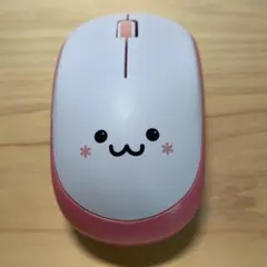 かわいい顔付き ワイヤレスマウス ピンク
