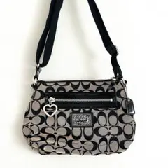 【美品】COACH コーチ シグネチャー ショルダーバッグ ハート