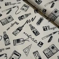 ❀★マジックインキ<オックス>生地 布 はぎれ[生成]