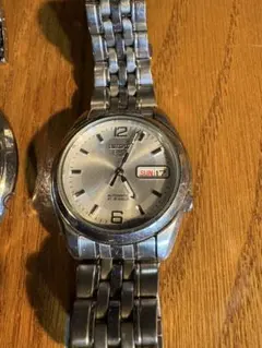 セイコー 5クォーツ腕時計 デイデイトシースルバック稼働品