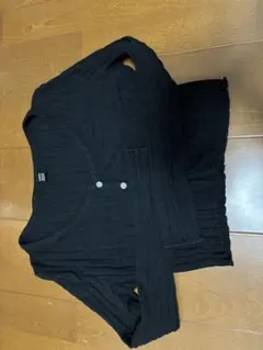SHEIN リブ編み ブラック カーディガン 長袖