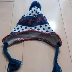 ニット帽子 雪の結晶デザイン 52-54cm