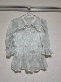 GRL 花柄シアーリボンシャーリングトップス[pp119]