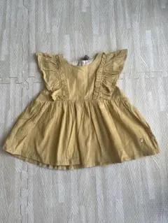 petit main イエローフリルチュニック 100cm