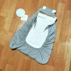 あったかケープ フード付きグレーおくるみ・ブランケット