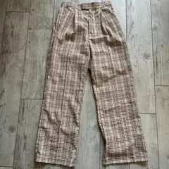 B.C.STOCK ダブルツイルチェックパンツ　ストレート　ベーセーストック