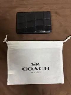 COACH 名刺入れ クロコ型押し ブラックのサムネイル
