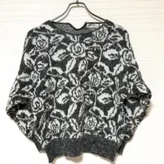 Vivetta 花柄ニット モノトーン ローズ クルーネック（M）アクリル混