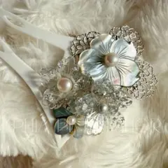 髪飾り 桜 かんざし バチ型 螺鈿 真珠母貝 パール 簪