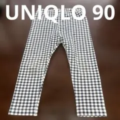 ストレッチ　ギンガムチェック　紺色　ユニクロ　90センチ　おまとめできます