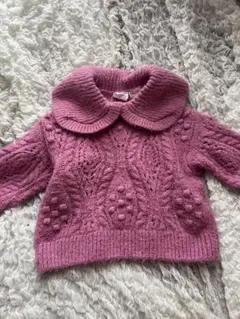 ZARA ピンク ケーブル編み ニットセーター