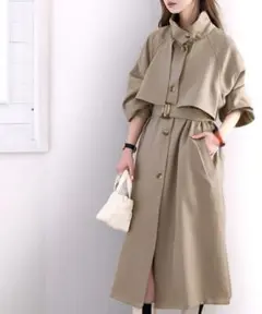 2wayスタンドカラーボリュームスリーブトレンチコート