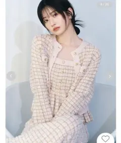 LILY BROWN ツイードニットカーディガン ＋ペプラムビスチェ