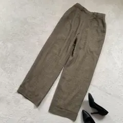 【新品】アイ　日本製　ワイドパンツ　茶系　ストレートパンツ　テーバードパンツ