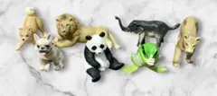 ミニフィギュア　動物　パンダ　ライオン　カエル　犬　ゾウ　7体セット