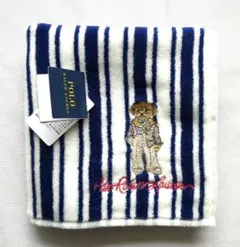 新品 ポロ ラルフローレン ミニタオル タオルハンカチ ベア ストライプ