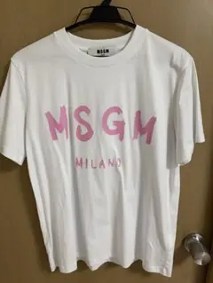 MSGM MILANO ロゴ Tシャツ ホワイト×ピンク Mのサムネイル