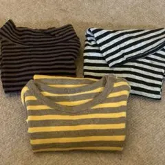 ベビー90〜100サイズ　ストライプ柄長袖Tシャツセット