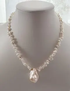 ヴィンテージ アバロンシェル 淡水パール シルバー ネックレス SILVER 