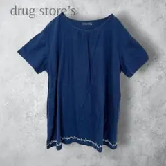 【drug store’s】　裾ロゴ刺繍　オーバーサイズカットソー　チュニックのサムネイル