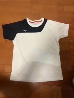 Mizuno テニスウェア 半袖 ホワイト/ネイビー　M