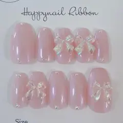 【現品】ネイルチップ ワンホン キラキラ ハート リボン ガーリー 韓国 量産型