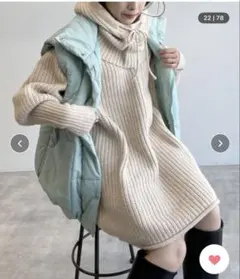 新品未使用 タグ付き ダブクロ ロングスリーブBIGニット&バラクラバSET