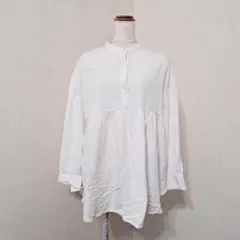 ローリーズファーム　長袖　プルオーバーチュニック　ホワイト　無地　ゆったり