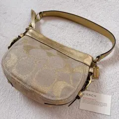 美品✨Coach Vintage フレーム キスロック クラッチ クリスタル付き 
