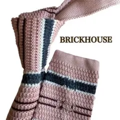 BRICKHOUSE ブリックハウス　ピンク　紺　ストライプ柄　ニットネクタイ
