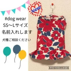 犬服✳︎ワンピース✳︎名入れ✳︎ハンドメイド✳︎夏✳︎スカート