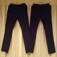 モズ　チノ風　ストレートパンツ ネイビー　レディース　Ｍサイズ 2枚セット