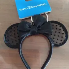 ディズニーリゾート ミニー カチューシャ キーチェーン レース ブラック