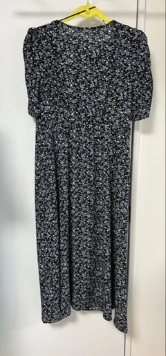 花柄 半袖ロングワンピース XL