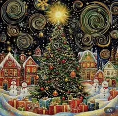 クロスステッチキット14CT 雪景色のクリスマス