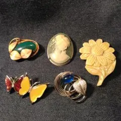 ヴィンテージ アクセサリーセット昭和レトロ　中古品　ビンテージ　ブローチ
