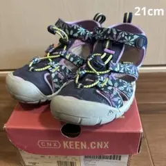 KEEN キーン キッズ 21cm サンダル パープル 花柄