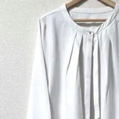 《良品》 AOKI MeWORK タックボウタイブラウス 9分袖