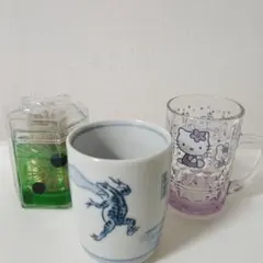 湯呑み ハローキティ グラス 爪楊枝入れ 3点セット